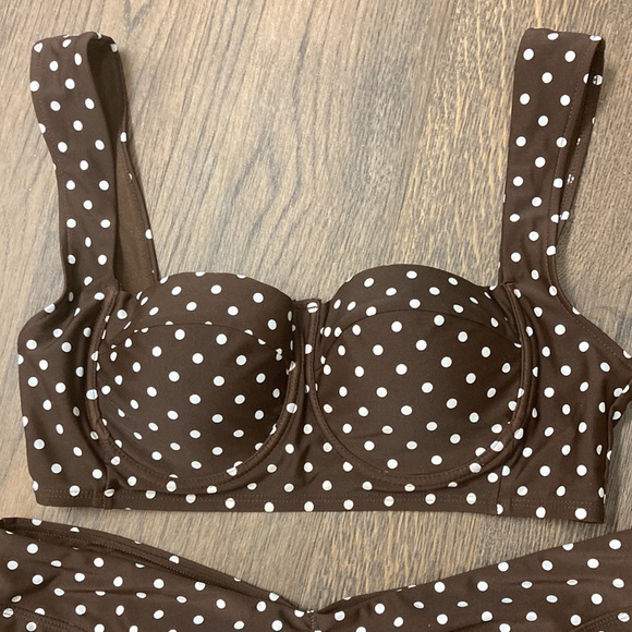 Time and Tru Brown Polka Dot 2 Piece Bikini - Picture 5 of 12